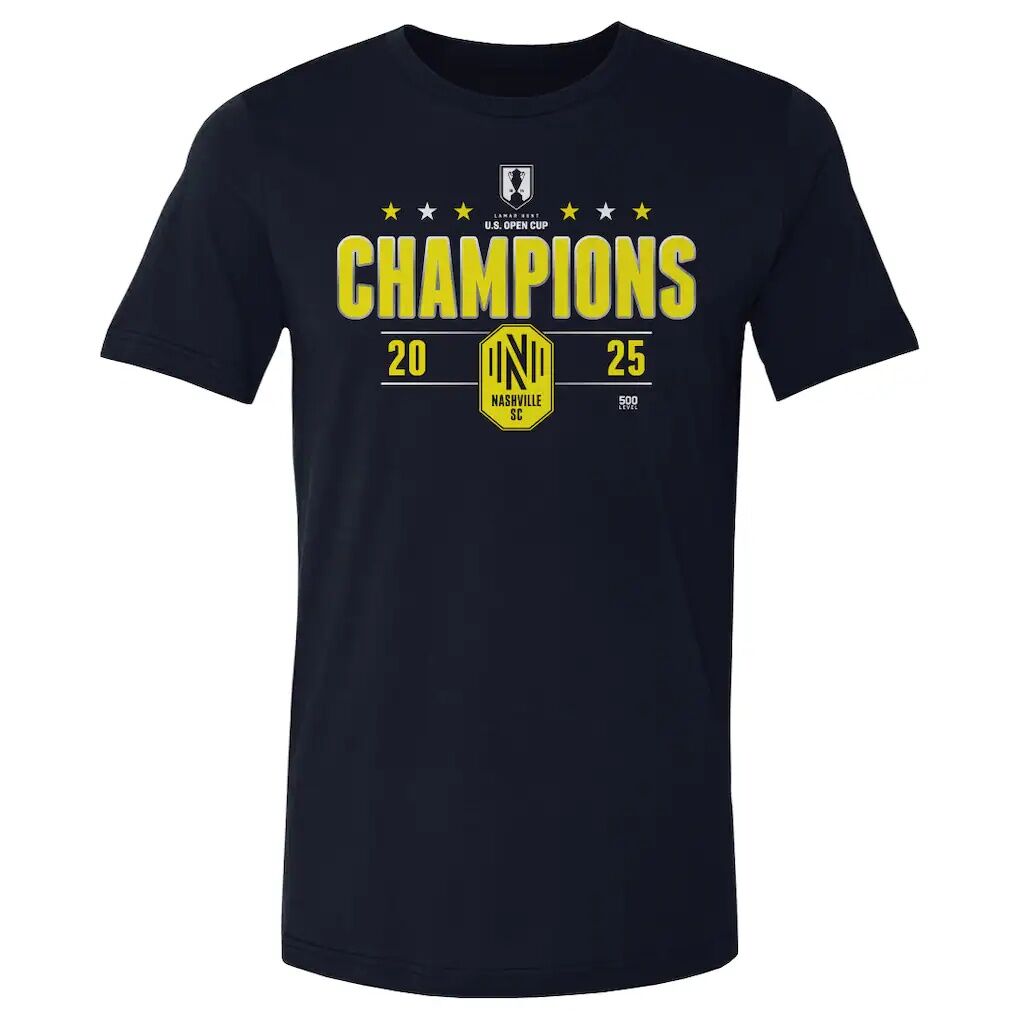 Nashville SC 500 Level 2025 Lamar Hunt U.S. Open Cup Champions T-Shirt