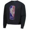 NBA Terez Unisex Oversized Gemstone Logo Sweatshirt - Charcoal - Side View