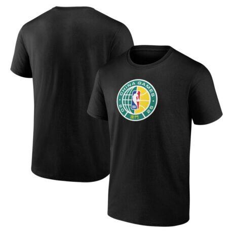 NBA China T-Shirt - Black - Front View
