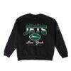New York Jets Gameday Couture Women's Powerhouse Play Premium Fleece Sweatshirt - Black - Front View