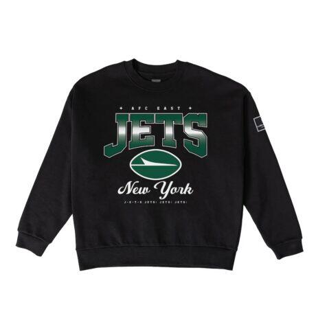 New York Jets Gameday Couture Women's Powerhouse Play Premium Fleece Sweatshirt - Black - Front View