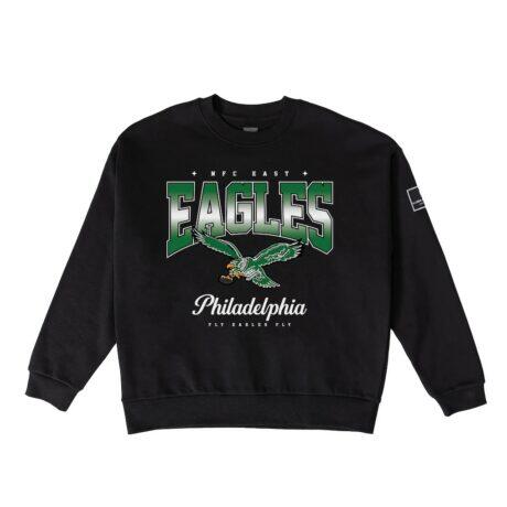 Philadelphia Eagles Gameday Couture Women's Powerhouse Play Premium Fleece Sweatshirt - Black - Front View