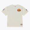 Houston Rockets Mitchell & Ness Hardwood Classics Chainstitch Premium T-Shirt - Cream - Front View