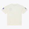 Golden State Warriors Mitchell & Ness Hardwood Classics Chainstitch Premium T-Shirt - Cream - Side View