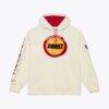 Houston Rockets Mitchell & Ness Hardwood Classics Chainstitch Premium Fleece Hoodie - Cream - Front View