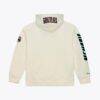 Memphis Grizzlies Mitchell & Ness Hardwood Classics Chainstitch Premium Fleece Hoodie - Cream - Side View