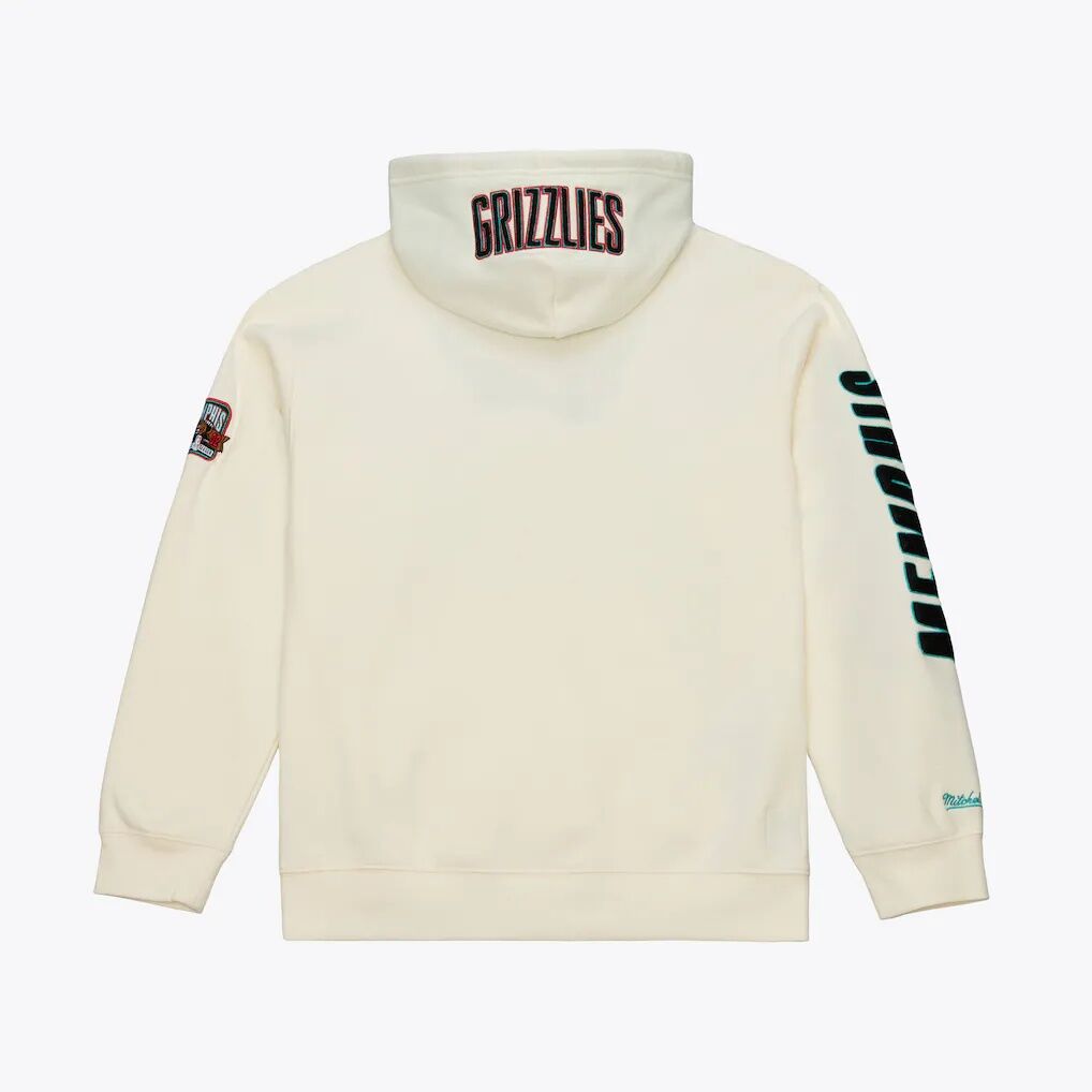 Memphis Grizzlies Mitchell & Ness Hardwood Classics Chainstitch Premium Fleece Hoodie