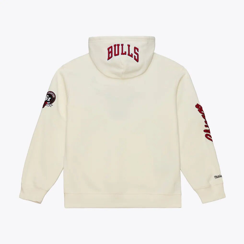 Chicago Bulls Mitchell & Ness Hardwood Classics Chainstitch Premium Fleece Hoodie