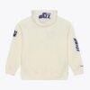 Utah Jazz Mitchell & Ness Hardwood Classics Chainstitch Premium Fleece Hoodie - Cream - Side View