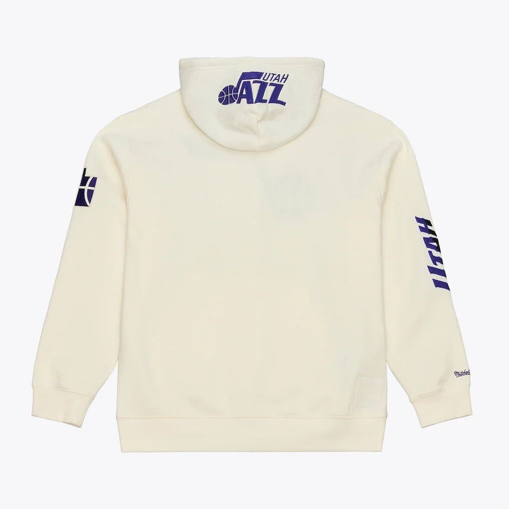 Utah Jazz Mitchell & Ness Hardwood Classics Chainstitch Premium Fleece Hoodie
