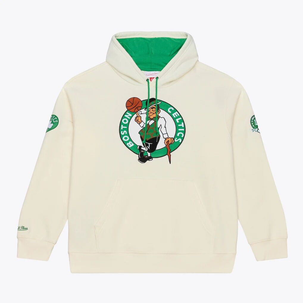 Boston Celtics Mitchell & Ness Hardwood Classics Chainstitch Premium Fleece Hoodie
