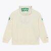 Boston Celtics Mitchell & Ness Hardwood Classics Chainstitch Premium Fleece Hoodie - Cream - Side View