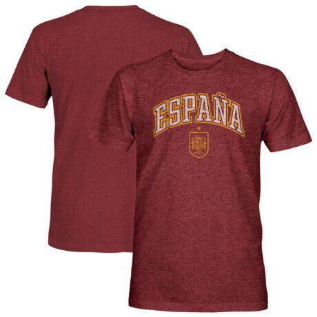 Spain National Team 1863FC Athletic Wordmark Vintage Tri-Blend T-Shirt - - Front View