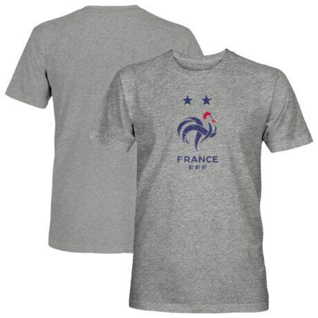 France National Team 1863FC Color Badge Vintage Tri-Blend T-Shirt - Gray - Front View
