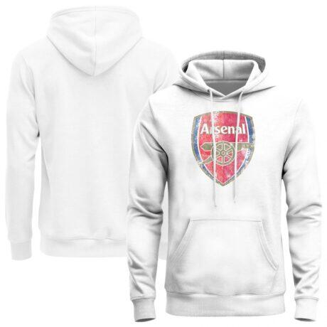 Arsenal 1863FC Color Badge Fleece Hoodie - White - Front View