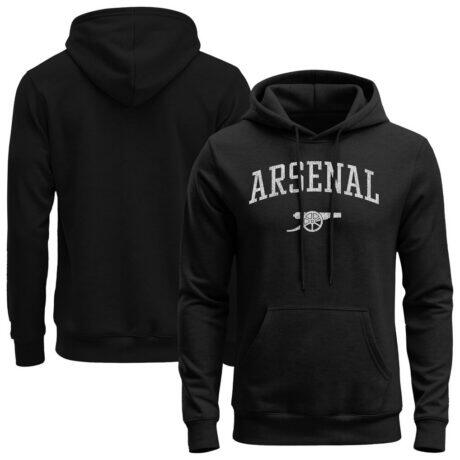 Arsenal 1863FC Athletic Wordmark Fleece Hoodie - Black - Front View