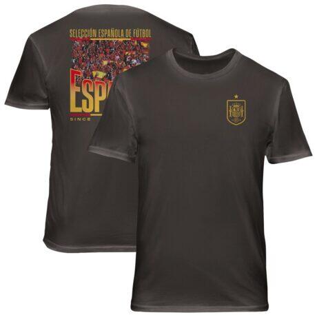 Spain National Team 1863FC Wordmark Cotton T-Shirt - Gray - Front View