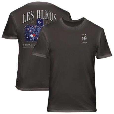 France National Team 1863FC Wordmark Cotton T-Shirt - Gray - Front View