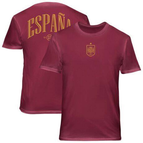 Spain National Team 1863FC Back Wordmark Soft Wash T-Shirt - Red - Front View