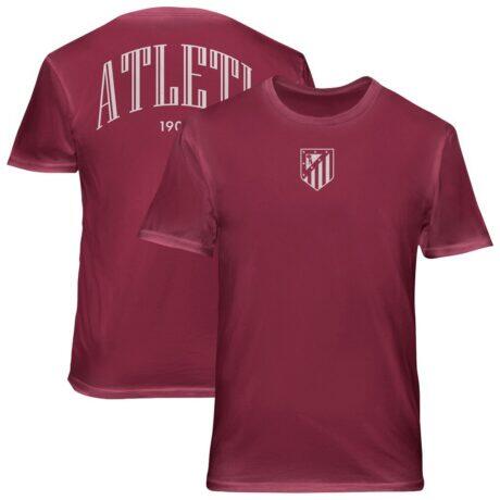 Atletico de Madrid 1863FC Back Wordmark Soft Wash T-Shirt - Red - Front View