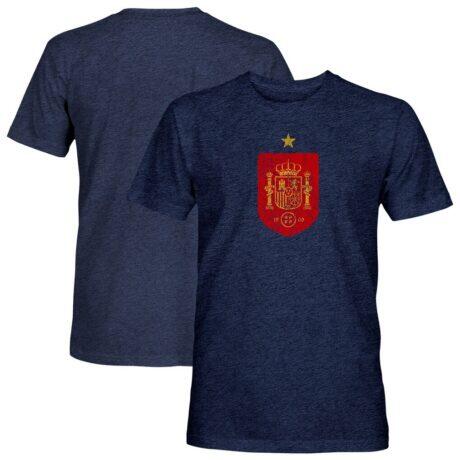 Spain National Team 1863FC Color Badge Tri-Blend T-Shirt - Navy - Front View
