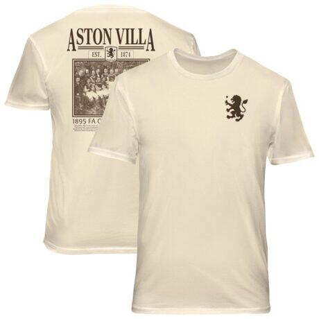 Aston Villa 1863FC Vintage Soft Wash T-Shirt - Cream - Front View