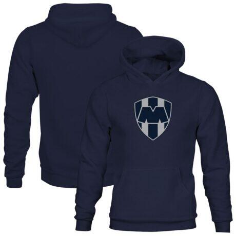 CF Monterrey 1863FC Youth Color Badge Fleece Hoodie - Navy - Front View