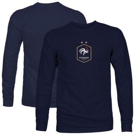France National Team 1863FC Color Badge Long Sleeve T-Shirt - Navy - Front View