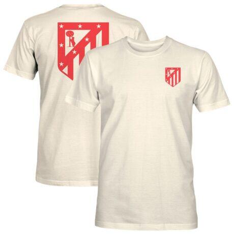 Atletico de Madrid 1863FC Big Logo Heavyweight T-Shirt - Cream - Front View