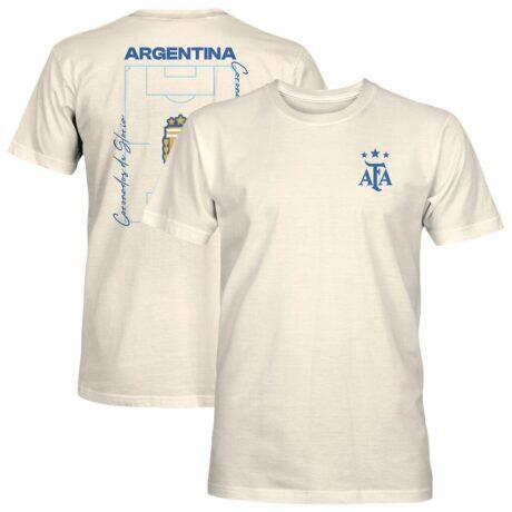 Argentina National Team 1863FC Own the Pitch Heavyweight T-Shirt - Cream - Front View