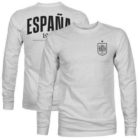 Spain National Team 1863FC Back Team Arch Long Sleeve T-Shirt - Gray - Front View