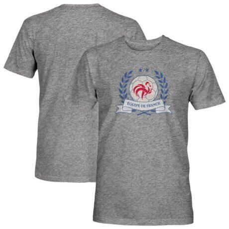France National Team 1863FC Vintage Tri-Blend T-Shirt - Gray - Front View