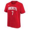 Kevin Durant Houston Rockets Nike Youth Icon Name & Number T-Shirt - Red - Back View