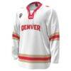 Denver Pioneers Under Armour Home Replica Hockey Jersey - White - Side View
