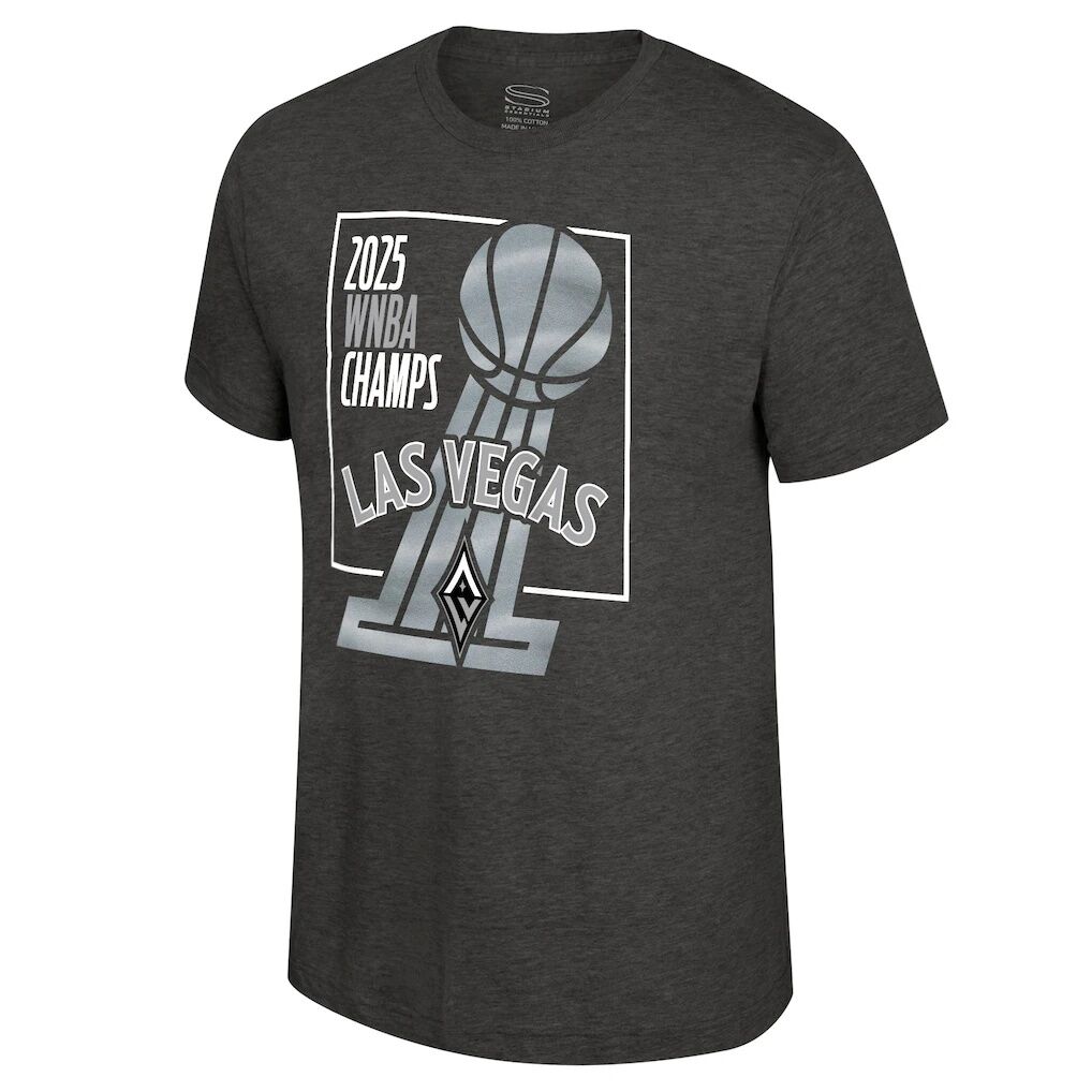 Las Vegas Aces Stadium Essentials Unisex 2025 WNBA Finals Champions Jersey Roster T-Shirt - Heather Charcoal