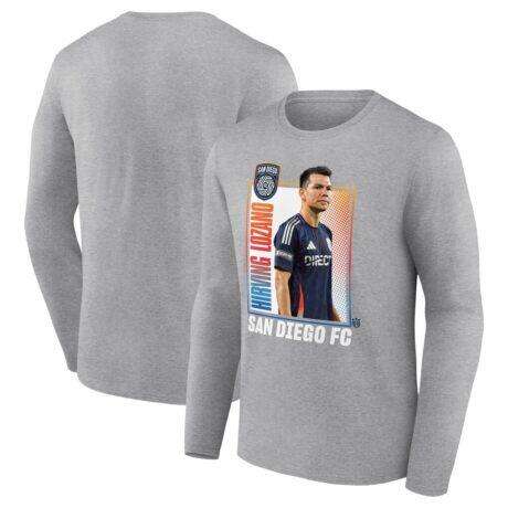 Hirving Lozano San Diego FC Player Program Long Sleeve T-Shirt - Gray - Front View