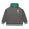 Milwaukee Bucks Mitchell & Ness Throw It Back Quilted Fleece Quarter-Zip Hoodie - Gray - Alt1