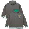 Milwaukee Bucks Mitchell & Ness Throw It Back Quilted Fleece Quarter-Zip Hoodie - Gray - Front View