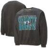 Charlotte Hornets Mitchell & Ness NBA Downtown Collection Fleece Sweatshirt - Black - Front View