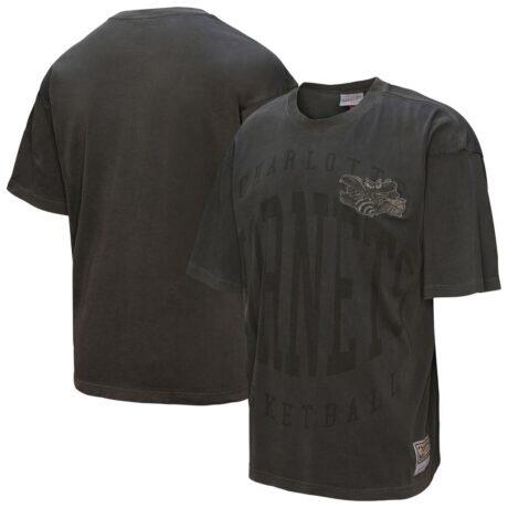 Charlotte Hornets Mitchell & Ness Downtown Collection Premium T-Shirt - Black - Front View