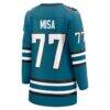 Michael Misa San Jose Sharks Fashion7 Women's Breakaway Jersey - Teal - Detail View