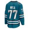 Michael Misa San Jose Sharks Fashion7 Breakaway Jersey - Teal - Detail View