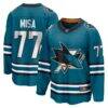 Michael Misa San Jose Sharks Fashion7 Breakaway Jersey - Teal - Front View