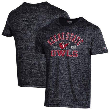 Keene State Owls Champion Ultimate Triblend T-Shirt - Black - Front View