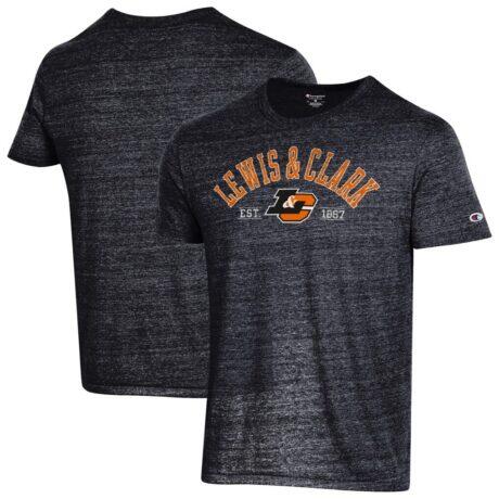 Lewis & Clark College Pioneers Champion Ultimate Triblend T-Shirt - Black - Front View