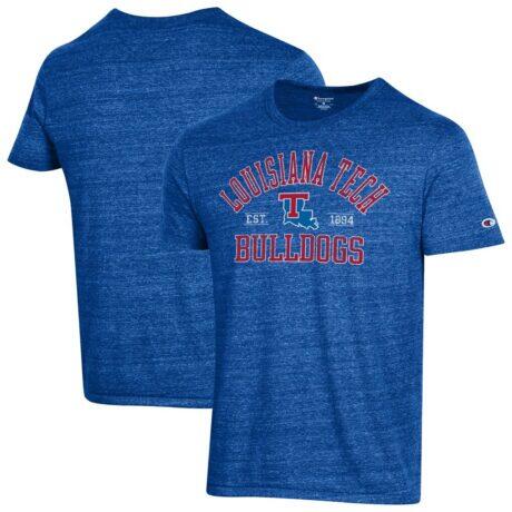 Louisiana Tech Bulldogs Champion Ultimate Triblend T-Shirt - Royal - Front View