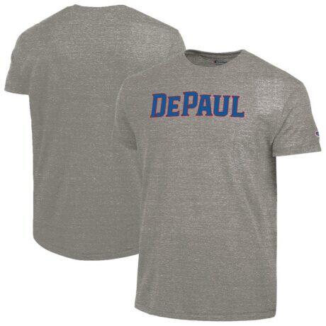 DePaul Blue Demons Champion Ultimate Triblend T-Shirt - Gray - Front View