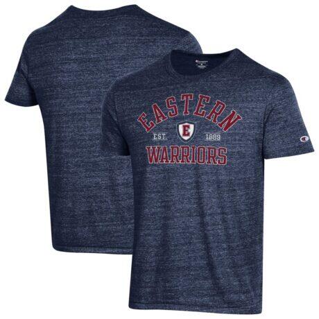 Eastern Connecticut State Warriors Champion Ultimate Triblend T-Shirt - Navy - Front View