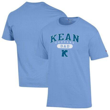 Kean University Cougars Champion Dad Pill Box Jersey T-Shirt - Light Blue - Front View