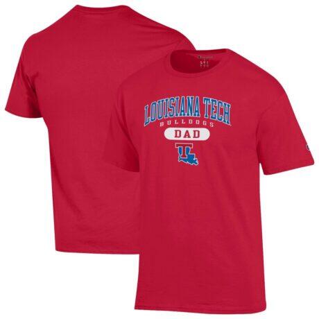 Louisiana Tech Bulldogs Champion Dad Pill Box Jersey T-Shirt - Red - Front View